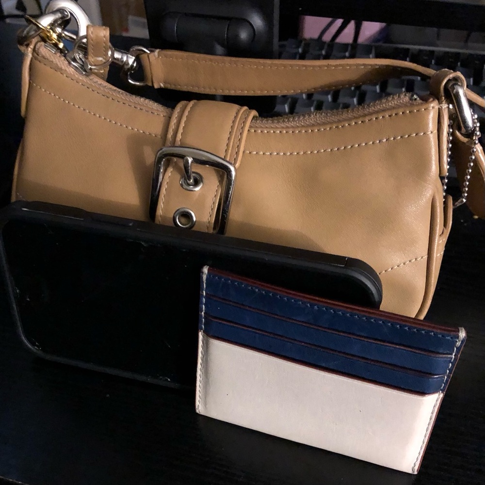COACH Demi Baguette Leather Shoulder Bag in Tan - Y2K Mini Hobo Bag - Picture 15 of 15